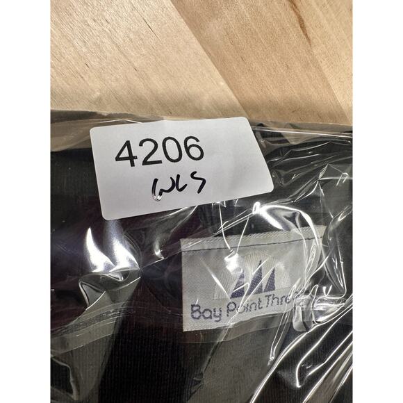 VTG Bay Point Threads Nautical Cardigan Sweater Women L Black Gold Navy Crest - Picture 8 of 8